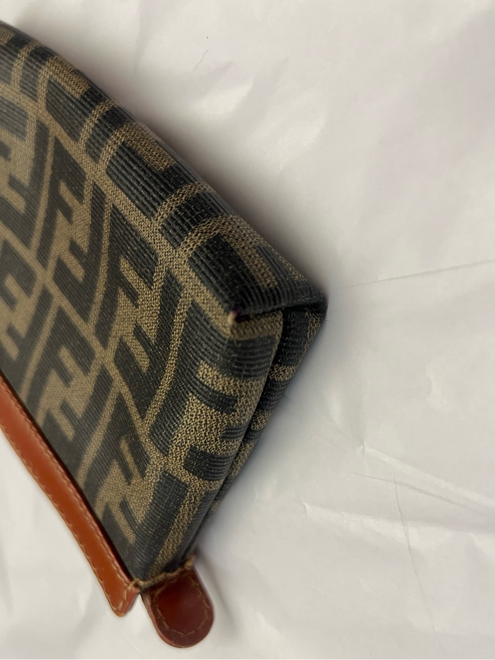 Fendi Zippered Small Pouch or Wallet with Zucca Pattern and Leather Trim, EUC - Picture 5 of 16
